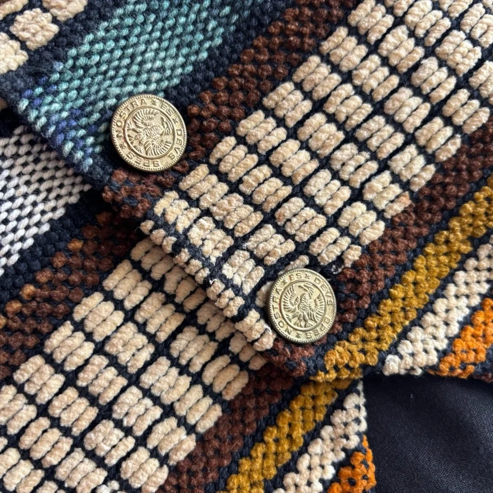 Vintage Jane Ashley western tapestry vest medium 100% cotton - Picture 2 of 13